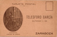 Spain old comercial postcard vintage Telesforo García Haberdashery (1073)