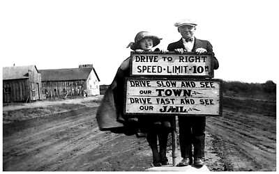 Cordell Oklahoma OK 1920,  Couple With Sign, Postcard COPY #77848