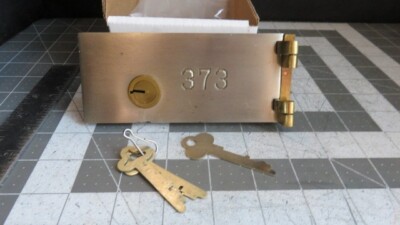 Antique L.L. Bates 1886 Safety Deposit Box Door, Hinges, 2 Op & 1 Guard Key #373