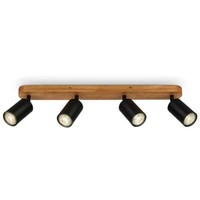 Briloner Spotleuchte Schwarz Mit Holz Exkl. 4Xgu10 9W