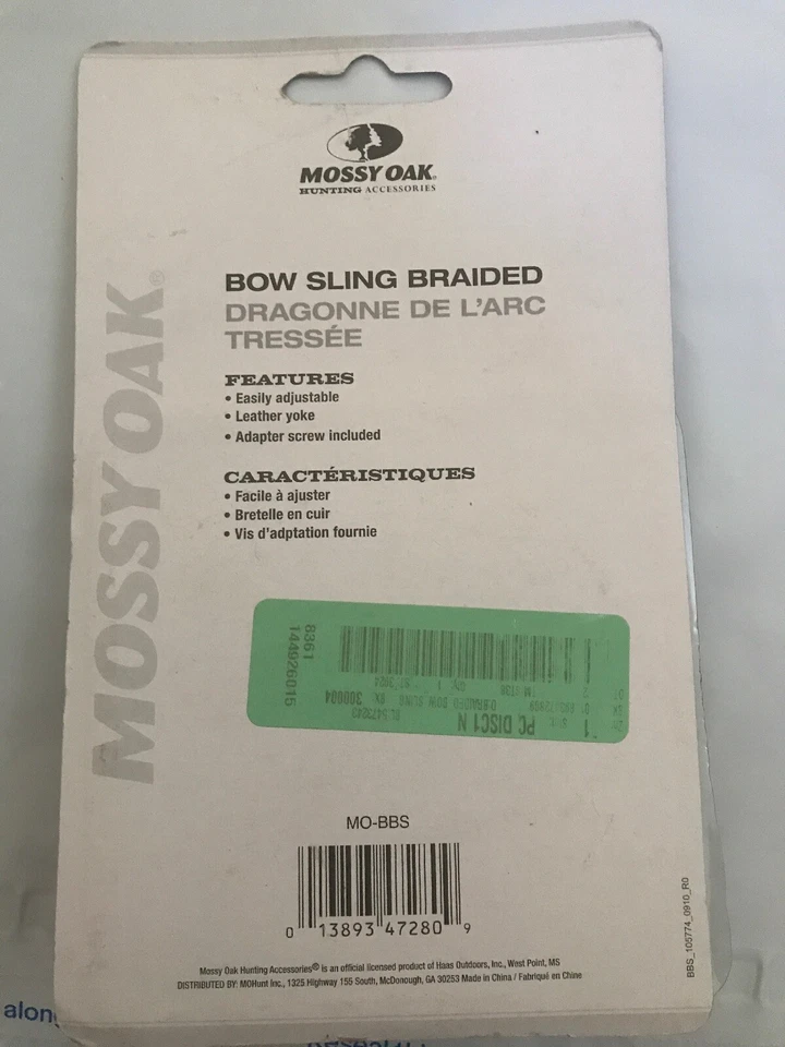 Mossy Oak Accesorios de Caza Trenzado MO-BBS Arco Eslinga Cuero Yugo Foto 3 de 4