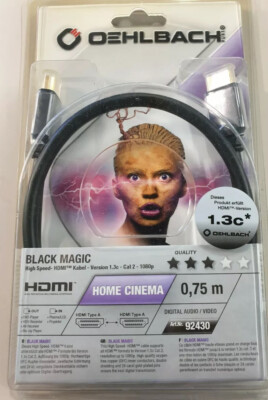 Oehlbach! Black Magic 0,75m HDMI/HDMI High Speed HDMI Kabel mit Ethernet##