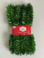 1 PK green tinsel Garland 15 ft Xmas St. Patrick's Day party decor