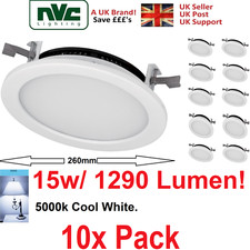 10x 15w LED Down Light Commercial  Ceiling Recessed Shop Cool White 240V Slim