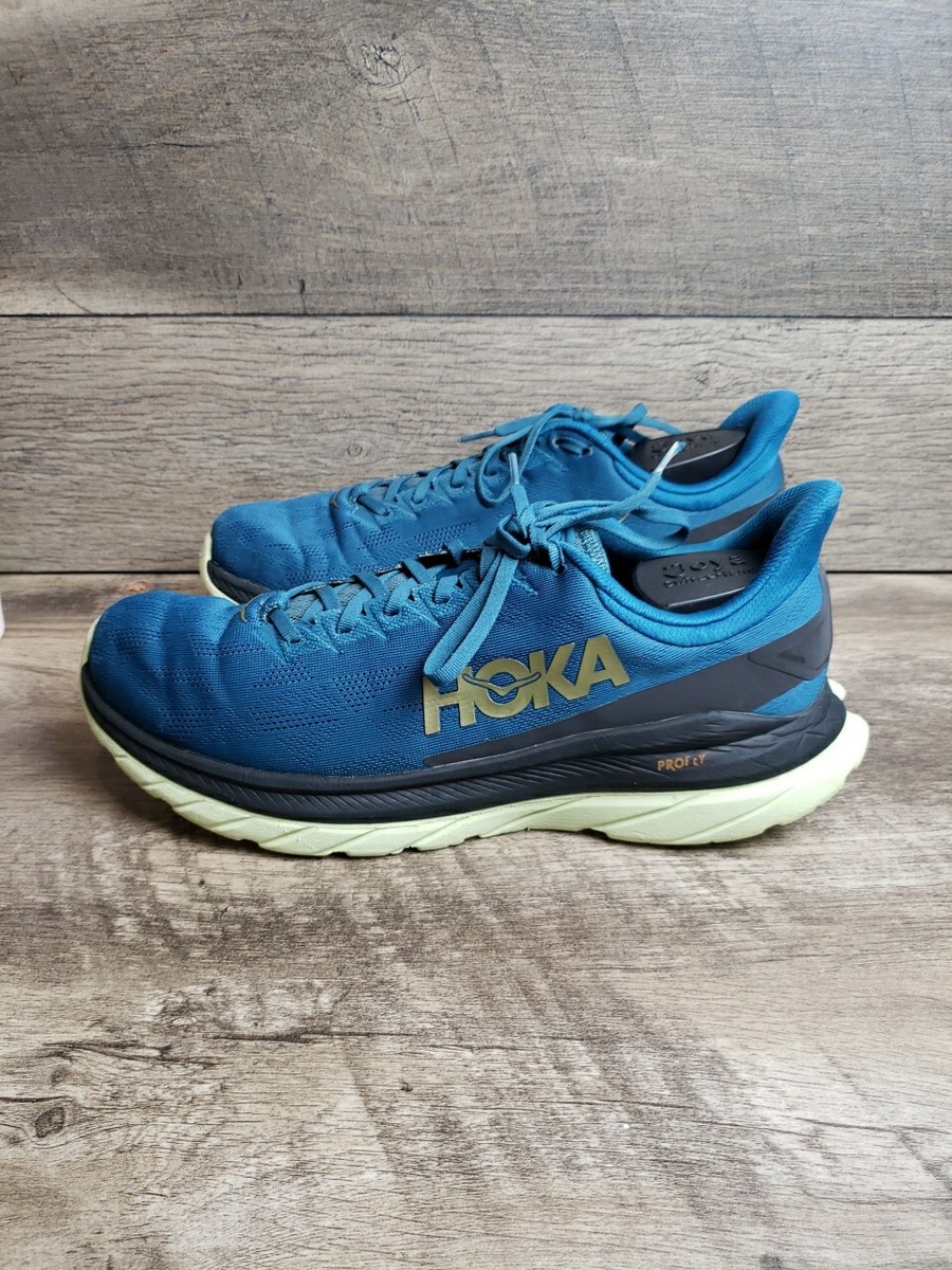Hoka One One Mach Profly Athletic Running Shoes Blue Green Mens