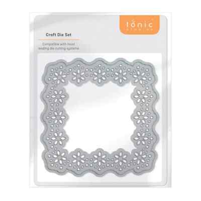 #4685  e - TONIC STUDIOS METAL CUTTING DIE -  FLORAL SQUARE