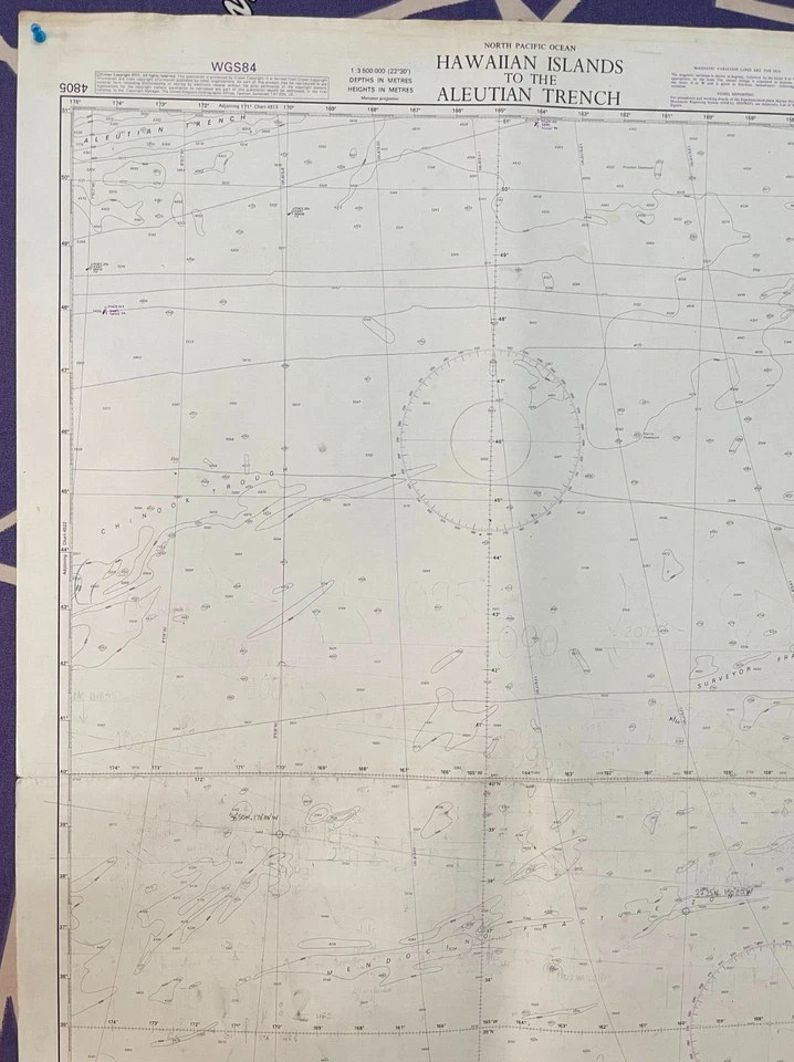 Mapa Admiralty 4805 Océano Pacífico Norte Islas Hawái Al Trinchera Aleutiana - Imagen 2 de 4