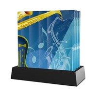 Twinkle Deluxe Saxophone Glass Coaster Set (4) With Stand Twinkle Deluxe Saxophone Glass Coaster Set (4) With Stand