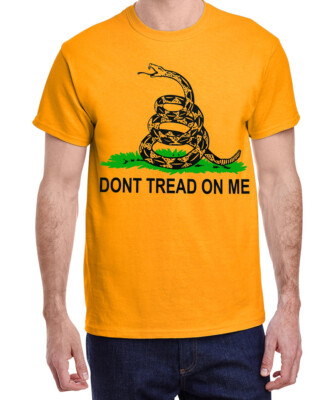 Mens Don't Tread on Me T-shirt Gadsden Flag Clothing Apparel 2nd Amendment Tee