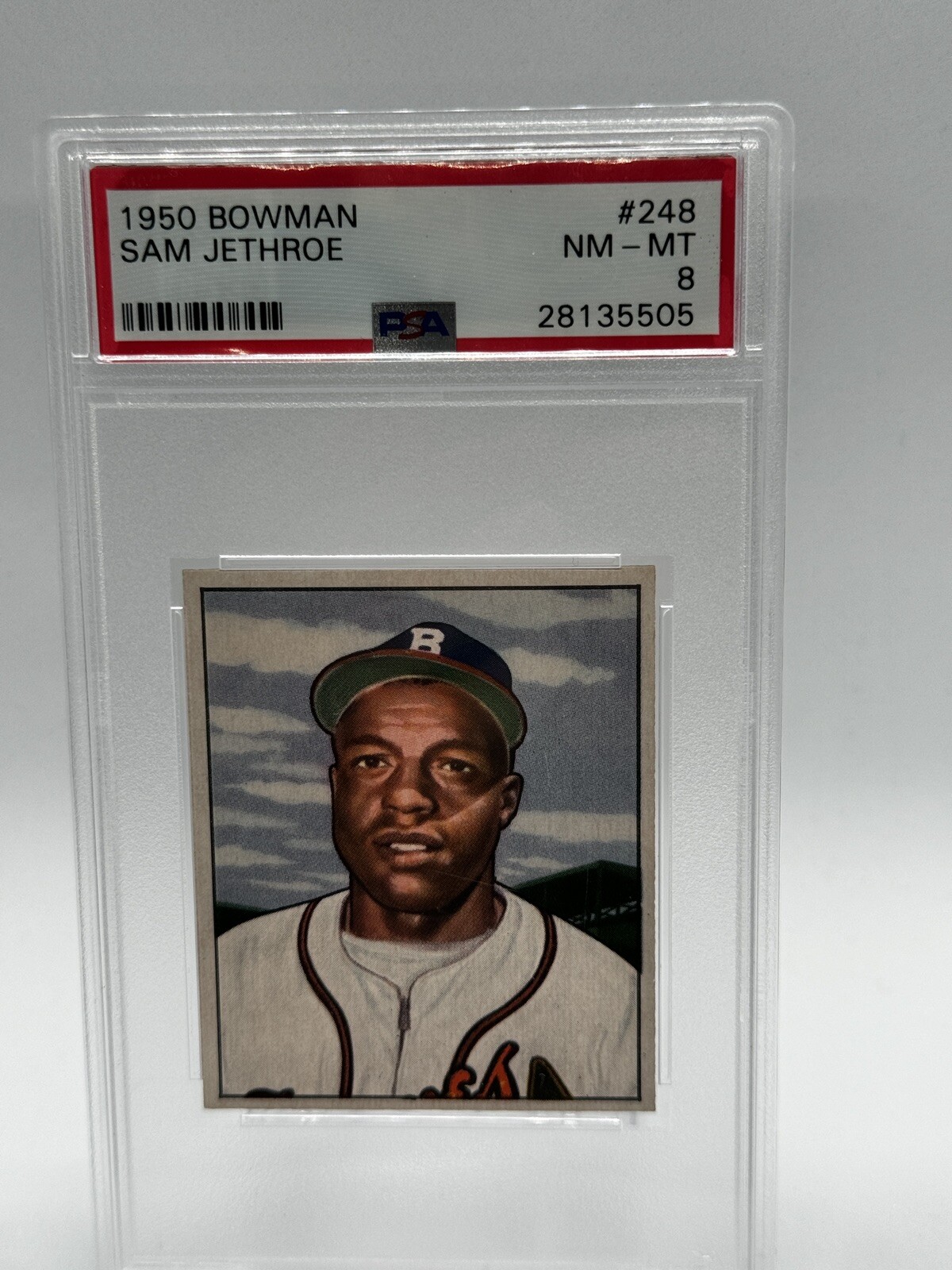 1950 Bowman #248 Sam Jethroe Braves PSA 8- NM +