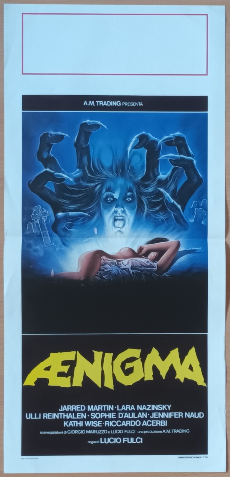 Locandina originale film Aenigma (1987) - Regia di Lucio Fulci