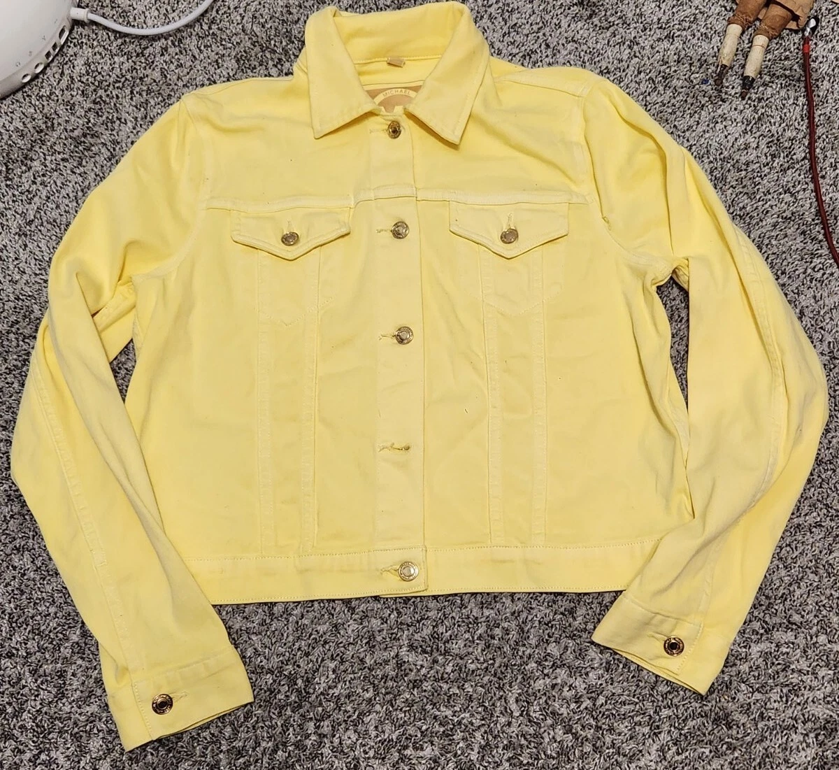 Ladies yellow denim jacket cheap