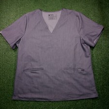 Womens FIGS Casma Scrubs Top Shirt Technical Collection Gray Stretch FW1100 2XL