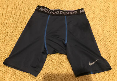 NIKE PRO COMBAT Men's Compression Shorts Dri-Fit Navy Blue Size