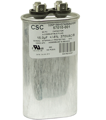 C.S.C. 325P156H37A36N4XSN, 57010-001, 15 MFD 370 V, 50/60HZ, AC