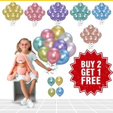 5" 10" 12" CHROME BALLOONS 100x Latex Helium Baloons Birthday Party Wedding UK