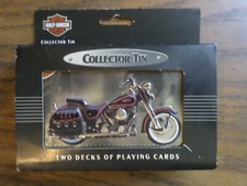 Vintage Harley Davidson Playing Cards in Embossed Metal Collectors Tin (1998)