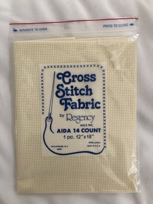 Regency Cross Stitch Fabric 14 Count Aida 1 pc 12'' X 18'' Cream -NIP 100% Cotton