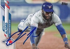 ANTHONY ALFORD SIGNED AUTO'D 2020 TOPPS UPDATE CARD #U-10 TORONTO BLUE JAYS