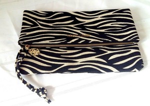zebra print clutch bag