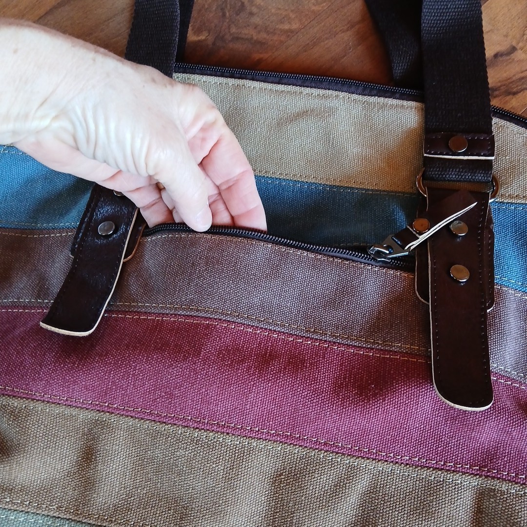 Canvas Patchwork Rainbow Shoulder Bag Large Capac… - image 7