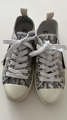 Dior B23 Oblique Low Top Logo Sneakers White Gray Men's Casual Athletic Shoes 38
