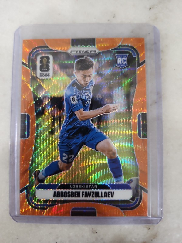 2026 Panini Prizm Fifa World Cup - ABBOSBEK FAYZULLAEV Orange Wave Prizm 103/125