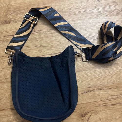 Ah Dorned Crossbody Bag Navy Blue Animal Strap - Magnetic Closure