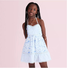 LoveShackFancy x Target Blue Size 12 Girls' Annabelle Florals Halter Dress