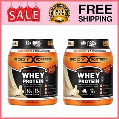 2 Pack Super Advanced 100% Premium Whey Protein Powder, Vanilla, 1.74lbs lbs Pk
