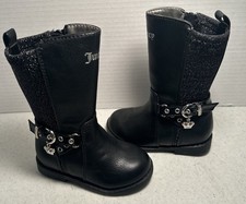 Juicy Couture Toddler Moto Boots Lil Beverly Hills Black, Silver NWT Size 5