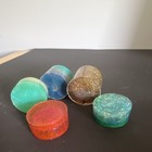 Set of 5 Multicolor Glitter Resin Round Tea Light Candle Holders Freestanding — photo 3