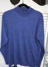 MURANO Mens Blue Mock Neck 100 Merino Wool Sweater XL Made In Australia