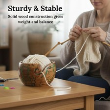 Lichtenberg Figure Yarn Bowl - Handmade Wooden Yarn Bowl for Knitting Yarn Ball