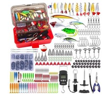 Set da pesca, 314 Pezzi Con Cassetta Box da pesca, 3 ripiani ed Esche Differenti