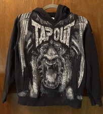 Vintage TAPOUT Graphic Hoodie Youth Medium 10-12 Y2K MMA Fighting Pullover