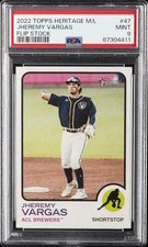 2022 TOPPS HERITAGE MINORS FLIP STOCK #47 JHEREMY VARGAS 10/25 PSA 9