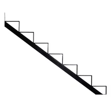 7-Steps Steel Stair Stringer Black 7-1/2 In. X 10-1/4 In. (Includes 1 Stair S...