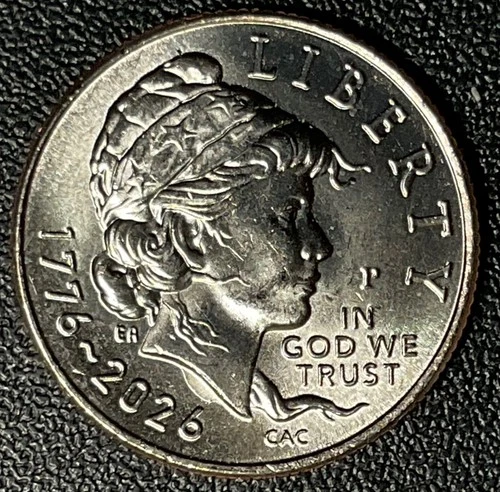 Emerging Liberty Dime 1776-2026 P, with DIE CRACK UNDER BUST ERROR