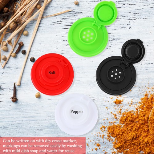 4 Pcs Salt and Pepper Shakers Set Mini Plastic Pepper Shaker with Lid Damp Proof - Picture 5 of 7