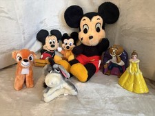 Vintage Disney Plush Lot Mickey Mouse Eeyore Bambi Mixed Stuffed Animals LOT