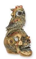 Figur Harz Steampunk SchäDel Mit Eule
