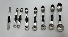 Stainless Steel Magnetic Measuring Spoons Set 8 Piece Fits Spice Jars Kitchen