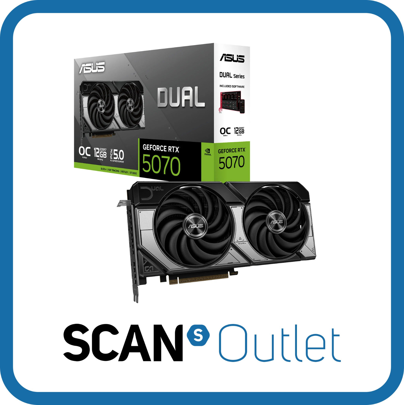 ASUS Dual GeForce RTX 5070 12GB GDDR7 OC Edition Graphics Card