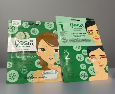 Bundle Yes To Cucumbers Soothing Sens Skin DIY Powder to Clay Mask & EyeKit