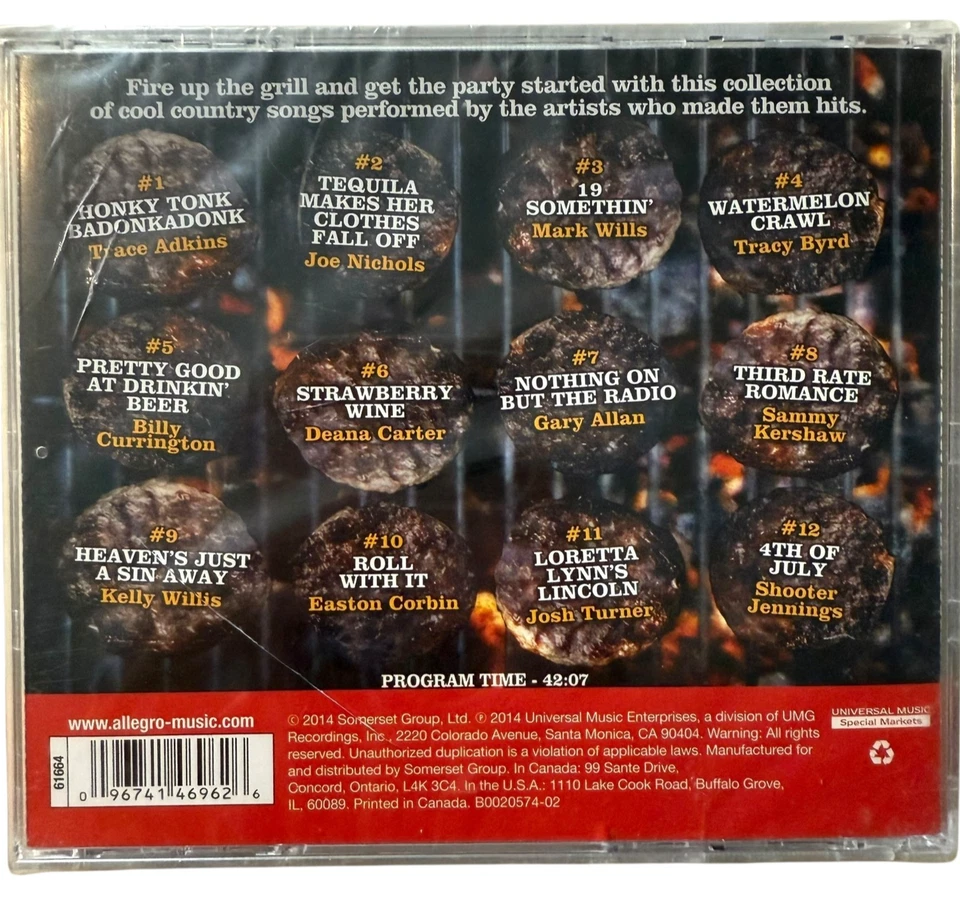 Sizzlin' Country Hot Hits CD Trace Adkins Billy Currington Gary Allan 2014 New Foto 2 de 2