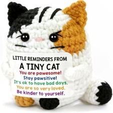 Positive Cat Emotional Support Crochet Animals Calico Cat - Back to School Gift