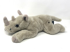 FAO Schwarz Rhinoceros Rino 15" Stuffed Zoo Animal Plush Doll Toy - CUTE 