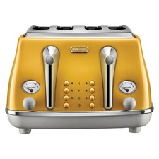 De'Longhi 4 slice Toaster Icona Capitals in Yellow CTOC4003.Y *Damaged Box*