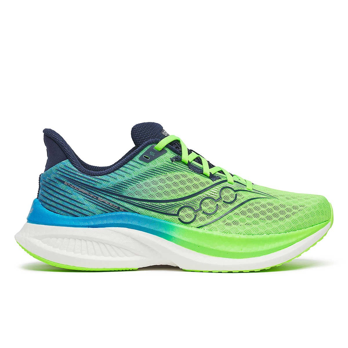 New Saucony Endorphin Speed 5 Mens Color Slime Cobalt Size 9 
